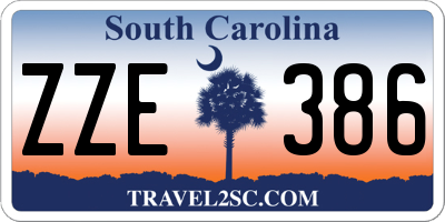 SC license plate ZZE386