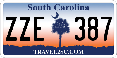 SC license plate ZZE387