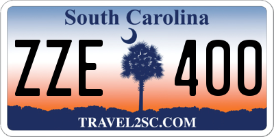 SC license plate ZZE400