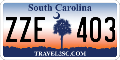 SC license plate ZZE403