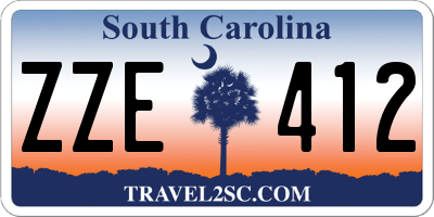 SC license plate ZZE412