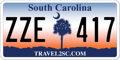 SC license plate ZZE417