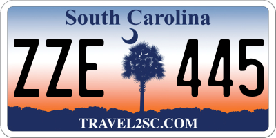 SC license plate ZZE445