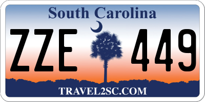 SC license plate ZZE449