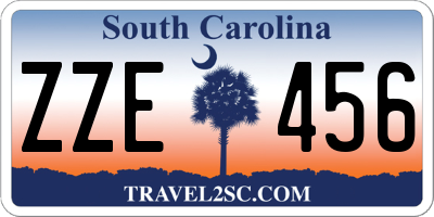 SC license plate ZZE456