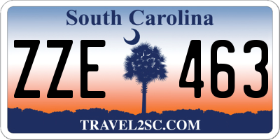 SC license plate ZZE463