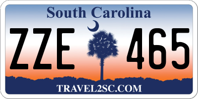 SC license plate ZZE465