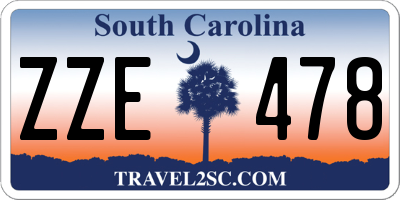 SC license plate ZZE478