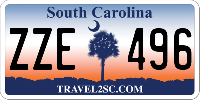 SC license plate ZZE496