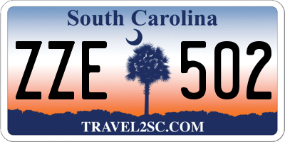 SC license plate ZZE502