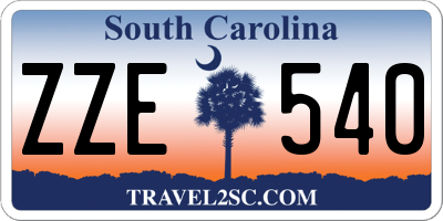 SC license plate ZZE540