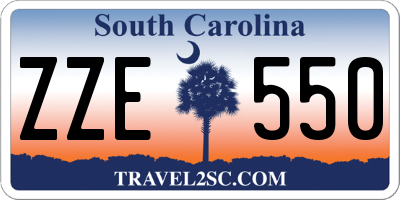 SC license plate ZZE550