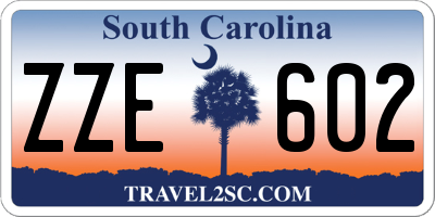 SC license plate ZZE602