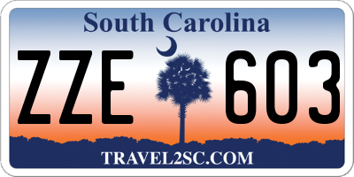SC license plate ZZE603