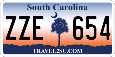 SC license plate ZZE654
