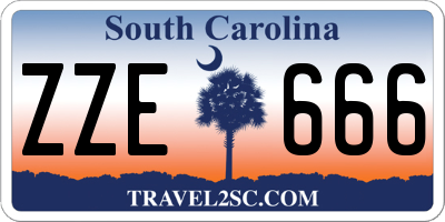 SC license plate ZZE666