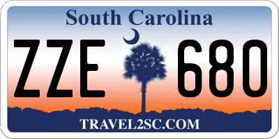 SC license plate ZZE680