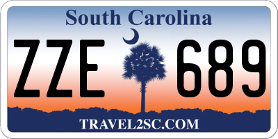 SC license plate ZZE689