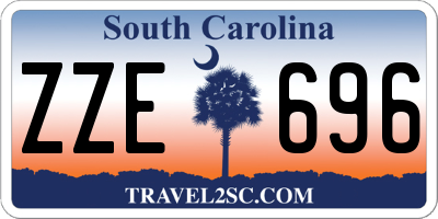 SC license plate ZZE696