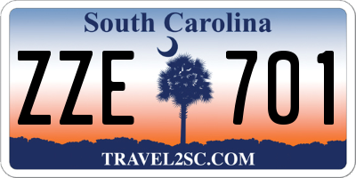 SC license plate ZZE701
