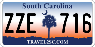 SC license plate ZZE716