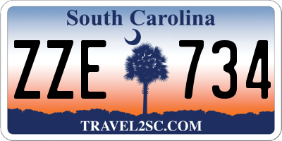 SC license plate ZZE734