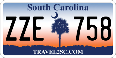 SC license plate ZZE758