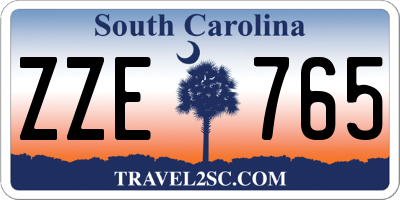 SC license plate ZZE765