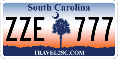 SC license plate ZZE777