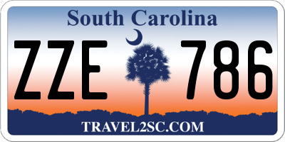 SC license plate ZZE786