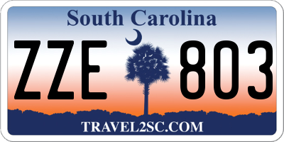 SC license plate ZZE803