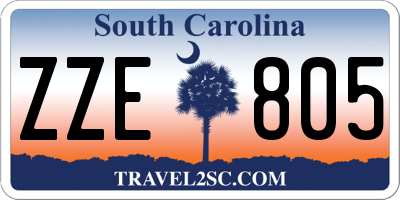 SC license plate ZZE805