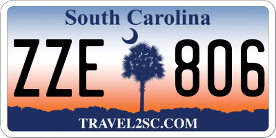 SC license plate ZZE806