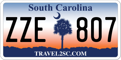 SC license plate ZZE807