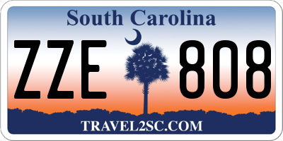 SC license plate ZZE808