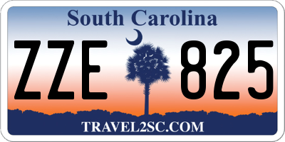 SC license plate ZZE825