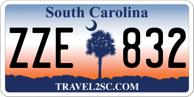 SC license plate ZZE832