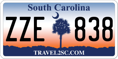 SC license plate ZZE838