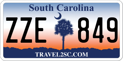 SC license plate ZZE849