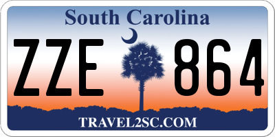 SC license plate ZZE864
