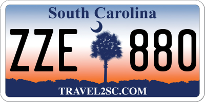 SC license plate ZZE880