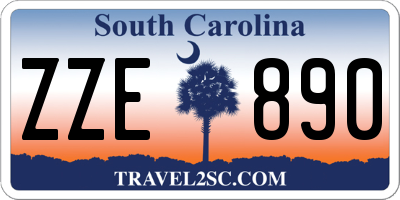 SC license plate ZZE890
