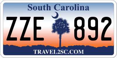 SC license plate ZZE892
