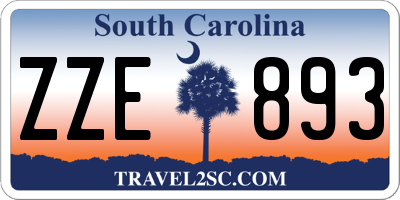 SC license plate ZZE893