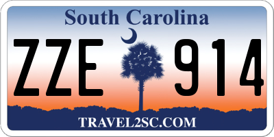 SC license plate ZZE914
