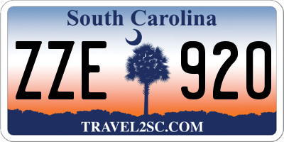 SC license plate ZZE920