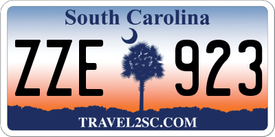 SC license plate ZZE923