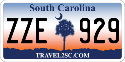 SC license plate ZZE929