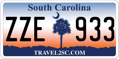 SC license plate ZZE933