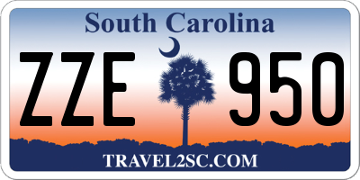 SC license plate ZZE950
